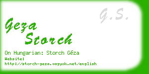 geza storch business card
